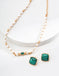 S925 Silver Simple Natural Pearl Malachite Necklace