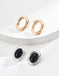 S925 Silver Simple onyx/mother shell earrings