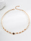 S925 Silver natural pearl tiger eye zircon necklace