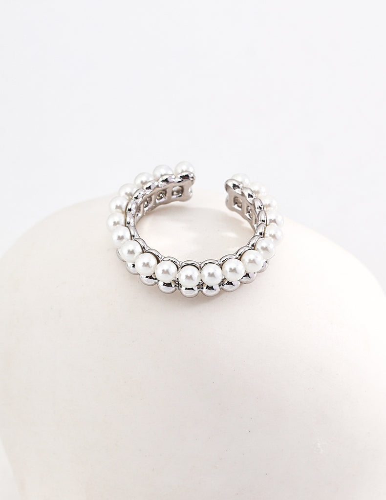 Half bead half silver ring